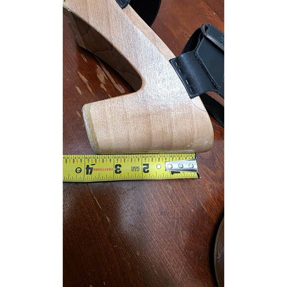 NO.6 Women's Black Leather Old School Slingback Clogs Wooden Heel US 7/ EU 37 - Picture 9 of 9